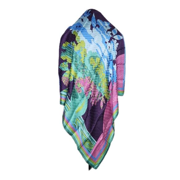 Patrick Stoffel Accessories - Patrick Stoffel Vintage Multicolor Square Silk Scarf Hand rolled 31 x 31 in Euc